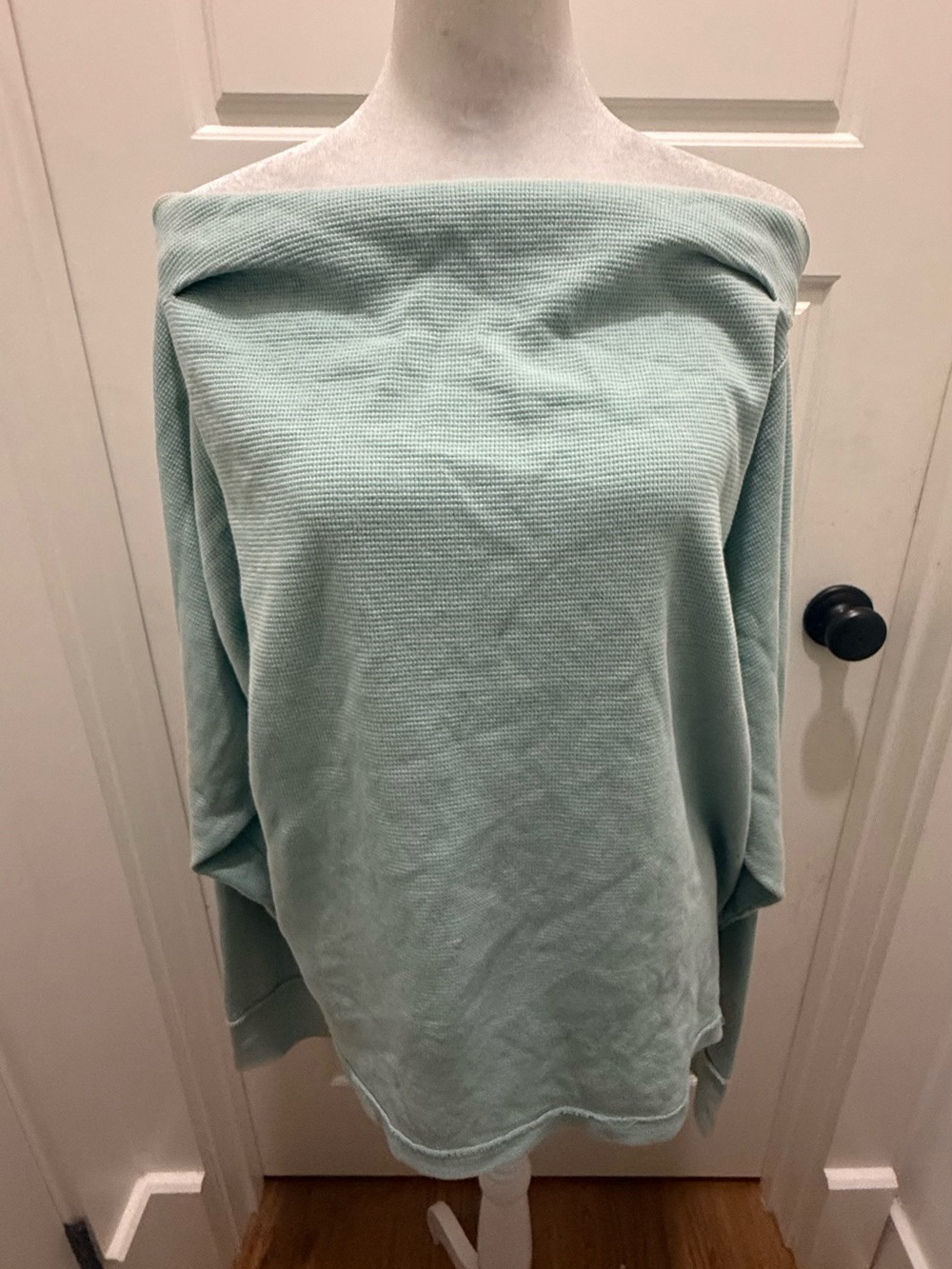 We the Free. Wide Neck Thermal Oversized Top. Harbor Grey. Size Small.